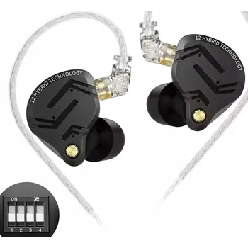 Sluchátka Drátová sluchátka do uší KZ ZS12 PRO X černá