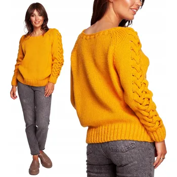 Dámský svetr BeWear dámský svetr žlutý volný k bokům velikost L/XL