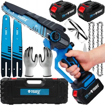 Pila AKUMULÁTOROVÁ ŘETĚZOVÁ PILA prořezávací ELEKTRICKÁ Pila na VĚTVE + 2 AKU
