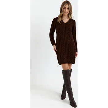 Dámské šaty Ležérní pletené midi šaty MOE velikosti L/XL