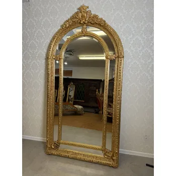 Zrcadlo Starožitné zrcadlo s klenutým rámem 115x220 cm