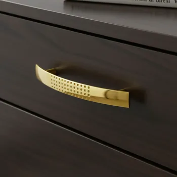 Nábytkové kování Interex Úchytka VELLEN / Zlatá lesklá 128 mm