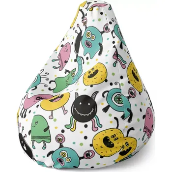 Sedací pytel Sablio Sedací vak Pear Příšerky - 70 x 95 x 15 cm