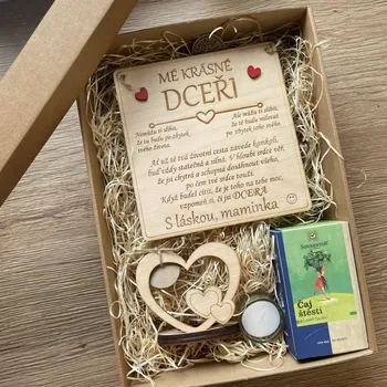 Dárkový potravinový koš Dekorace z Česka Dárková sada pro dceru od maminky