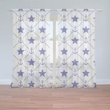 Záclona Sablio Záclony Hvězdy a kotvy: 2ks 150x250cm