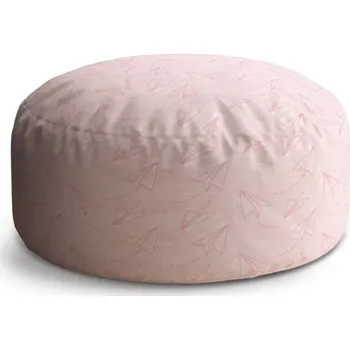 Taburet Sablio Taburet Circle Růžové papírové vlaštovky: 38x48 cm