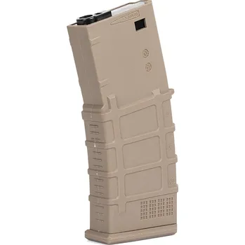 Airsoft A.C.M. Polymerový zásobník PolyMag pro M4 na 120 ran, tlačný - TAN