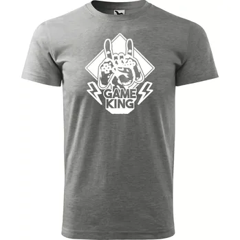 Pánské oblečení Sablio Tričko s potiskem Game King - šedé XL
