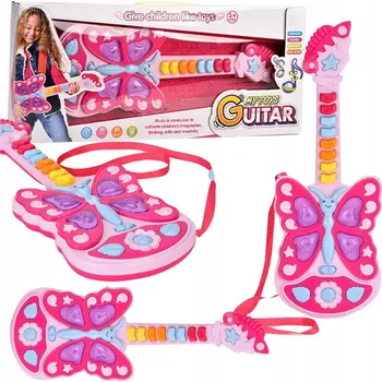 Hudební nástroj pro děti Interaktivní kytara pro děti Hudební nástroj Zvukové efekty Světlo