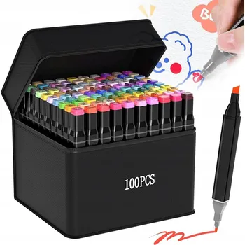 OBOUSTRANNÉ POPISOVAČE 100 BAREV, BAREVNÉ FIXY, PRAKTICKÉ A ODOLNÉ