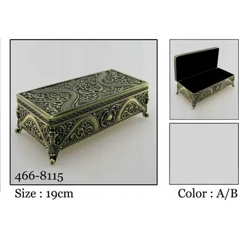 Šperkovnice ŠPERKOVNICE BAROKNÍ ZELENÁ MOSAZ S GRAVÍROVÁNÍM