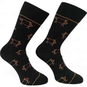 Pánské ponožky Ponožky TREPON PIG-GOLD černé se zlatými prasátky velikosti ponožek: 28-31 ( EUR vel. 42-46)