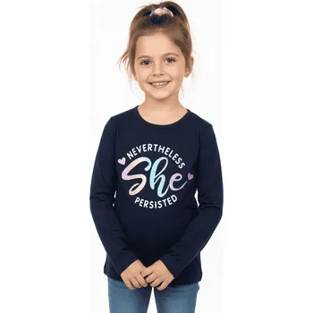 Dívčí tričko DÍVČÍ TRIČKO S DLOUHÝM RUKÁVEM Barva: Tmavě modrá, Velikost: 158