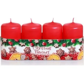 Svíčka Vonné adventní svíčky – Christmas Flavours / 4 ks / Ø 40 mm × výška 70 mm