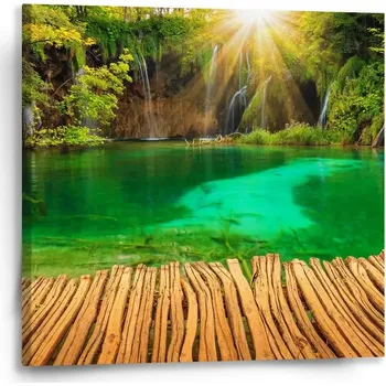 Obraz Sablio Obraz Jezírko s vodopádem - 50x50 cm