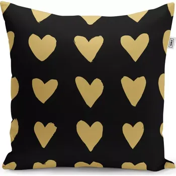 Polštář Sablio Polštář Zlatá srdíčka - 40x40 cm