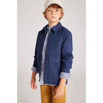 Dívčí bunda Dětská bunda s příměsí lnu Mayoral tmavomodrá barva, 6486 6486.7B.Junior.PPYA 59X, vel. 140