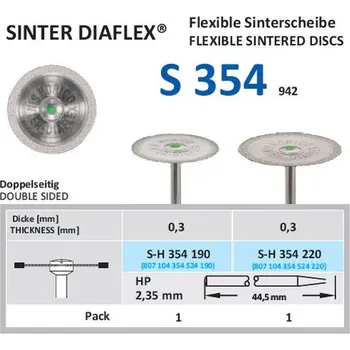 Řezný kotouč HORICO SINTER DIAFLEX® Diamantový Kotouč 354 Oboustranný Normal IS0 220 1ks