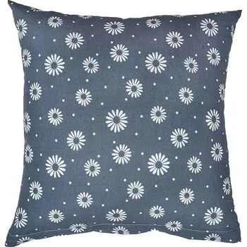 DADKA VRACOV Povlak na polštář bavlna Anežka bílá na tmavě šedém Rozměr: 40x50