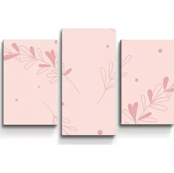 Obraz Sablio Obraz - 3-dílný Růžové lístky - 75x50 cm
