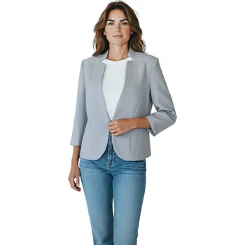 M.K.M Dámské šedé sako SABINA Barva: Šedá, Velikost: 4XL