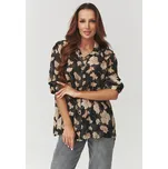 Makadamia Dámská košile s květinovým vzorem C5 Barva: Béžová, Velikost: ONE SIZE