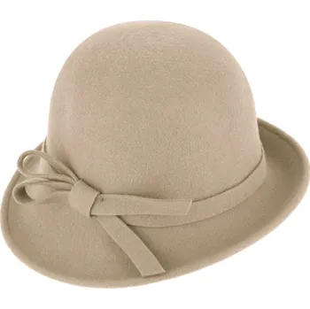 Klobouk Fiebig - Headwear since 1903 Dámský béžový plstěný klobouček Cloche - Fiebig Velikost: Unisize (S-XL)