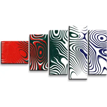 Obraz Sablio Obraz - 5-dílný Dvoubarevná abstrakce - 100x60 cm