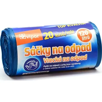 Pytle na odpadky Pytle na odpad 120L/20ks, 70x110cm, 25µm, s uchy TOP modré