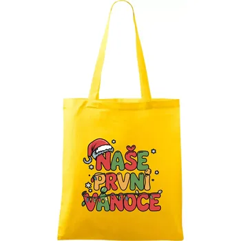 Naše první Vánoce - Taška bavlněná - 42 x 38 cm ( Žlutá )
