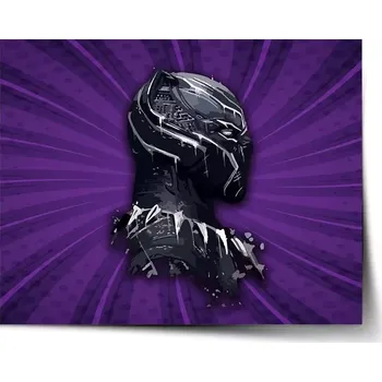Plakát Sablio Plakát BLACK PANTHER z profilu Fialový - 60x40 cm