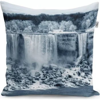 Polštář Sablio Polštář Černobílý vodopád - 50x50 cm