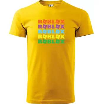 Sablio Tričko s potiskem ROBLOX barevný text - žluté 5XL