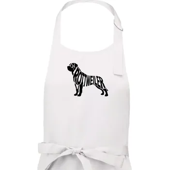 Kuchyňská zástěra Rotvajler - Dámská zástěra na vaření - Univerzální velikost ( Bílá )