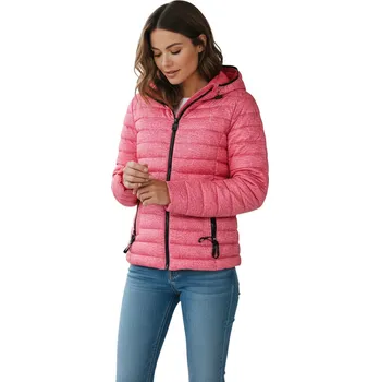 Libland Dámská růžová nadměrná jarní bunda Barva: Růžová, Velikost: 4XL