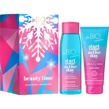 Kosmetická sada beBIO Beauty Time beBIO Start Your Active Day hydratační sprchový gel pro ženy 400 ml + beBIO Start Your Active Day hydratační tělový krém 200 ml kosmetická sada