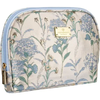 Šperkovnice Peterson syntetická cestovní kosmetická taška zdobená květinami Barva: béžová || modrý