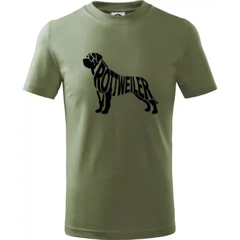 Chlapecké oblečení Rotvajler - Tričko dětské bavlněné - 122 cm/6 let ( Khaki )