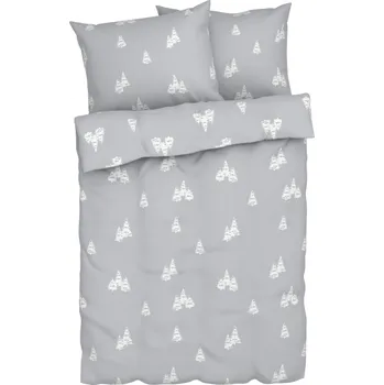 Povlečení LIVARNO home Ložní povlečení z jemného flanelu, 200 x 220 cm, 70 x 90 cm (šedá)