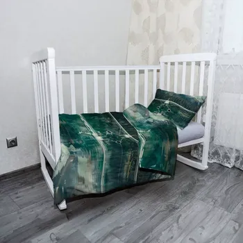 Povlečení Sablio Mikroplyšové dětské povlečení do postýlky Hydroplán na horském jezeře - 120x90 / 40x60