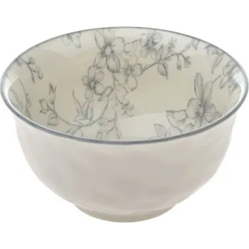 Casa de Engel Keramická miska Ø 115 - šedé květy