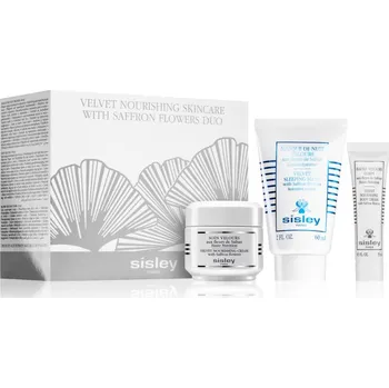 Kosmetická sada Sisley Velvet Nourishing Velvet Sleeping Mask noční maska pro obnovu pleti 60 ml + Velvet Nourishing Cream with Saffron Flowers hydratační krém pro suchou až citlivou pleť 15 ml + Restorative Body Cream hydratační krém na tělo 50 ml kosmetická sada