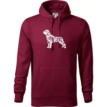 Pánské oblečení Rotvajler - Mikina pánská Cape s kapucí - 2XL ( Garnet )