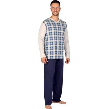 Pánské pyžamo EVONA a.s. Pánské dlouhé pyžamo P BEST 130 Velikost: XXL