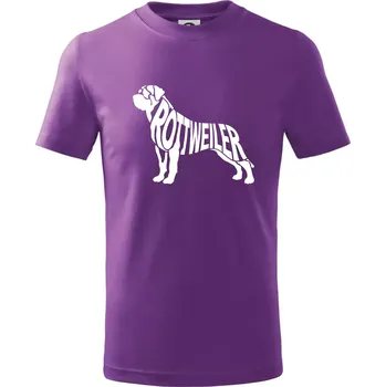 Rotvajler - Tričko dětské bavlněné - 134 cm/8 let ( Fialová )