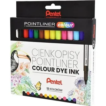 Zestaw cienkopisów PENTEL POINTLINER COLOUR 12 sztuk - ..