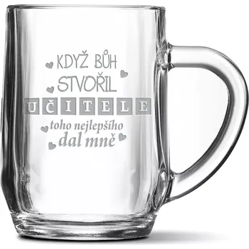 Sklenice Sablio Půllitr Když Bůh stvořil učitele: 0,5