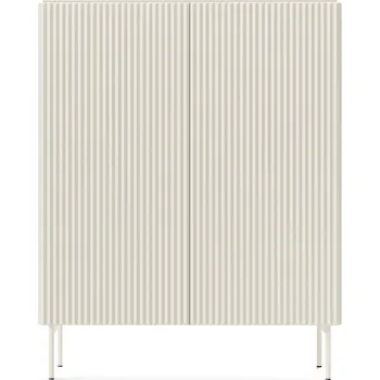 Komoda Vysoká komoda 123 cm kašmír, 3D čela, moderní skříňka s policemi