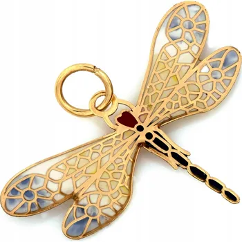 Přívěsek Zlatý smaltovaný přívěsek vážka 585 14k 0,63g