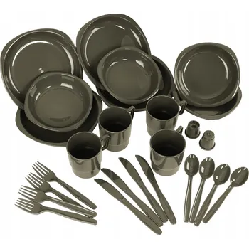 Outdoor vaření Turistické nádobí MIL-TEC Camping Set pro 4 osoby, 26 dílů, olivové